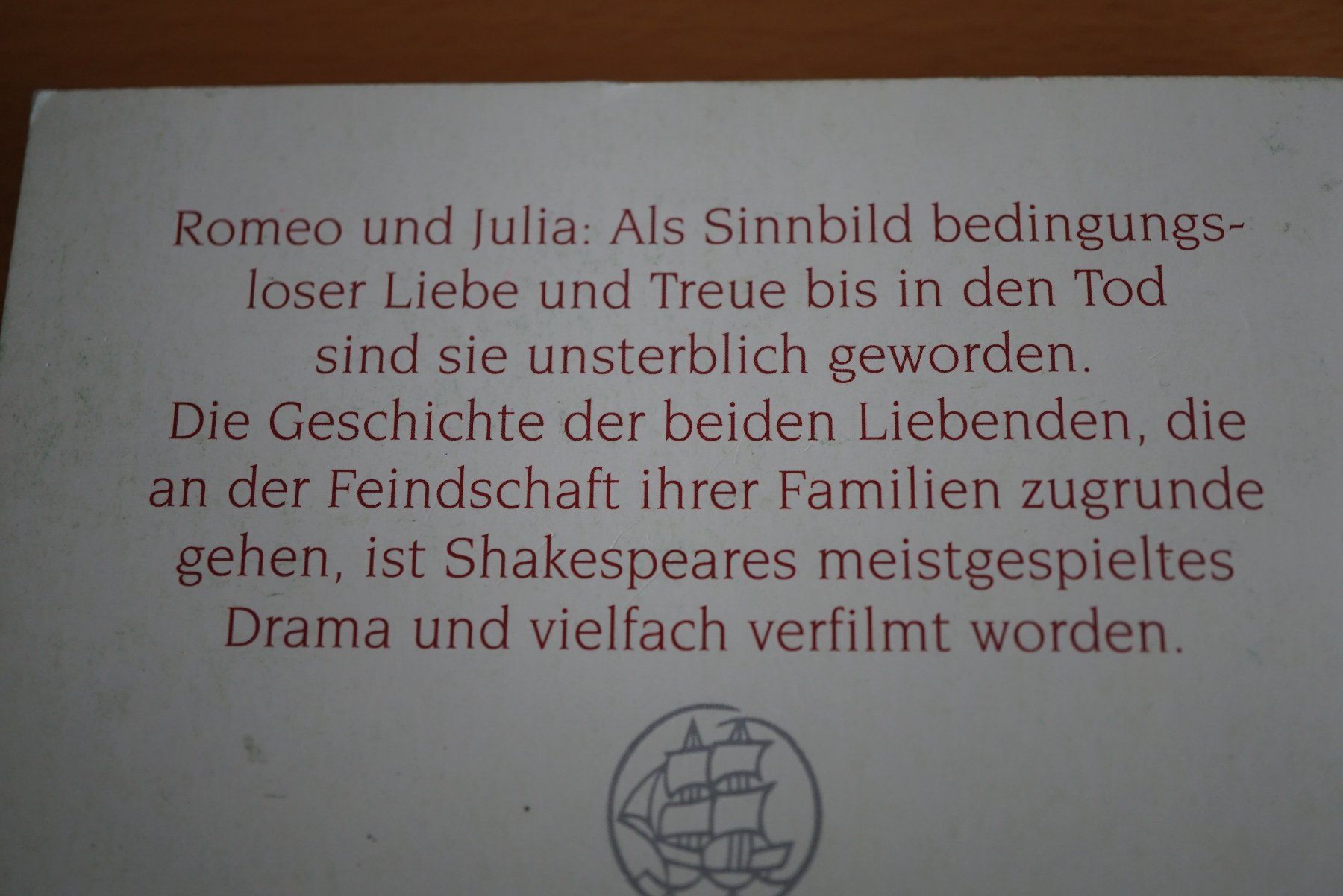 Libri: William Shakespeare: ROMEO UND JULIA – Usato da Hochdorf venduto da Aguadulce 1