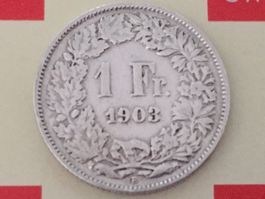 1 Franken 1903 s-ss, nur 1,0 Mio!