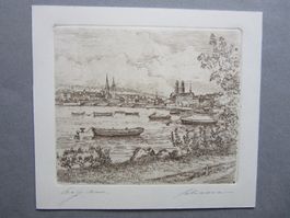 ZÜRICH ORIGINAL RADIERUNG AQUATINTA SIGNIERT