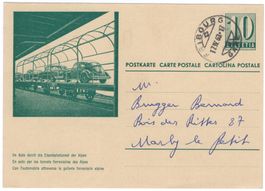SBB Dienstpostkarte VW Käfer von Fribourg n. Marly le Petit