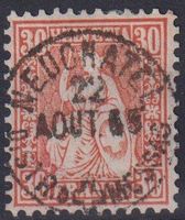 TRAUM Sitzende Helvetia "30", Nr.33, V-O NEUCHATEL+++