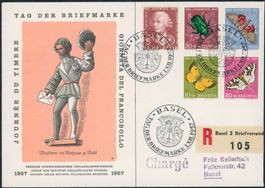 1957 - Tag der Briefmarke - Basel - Brief - Pro Juventute