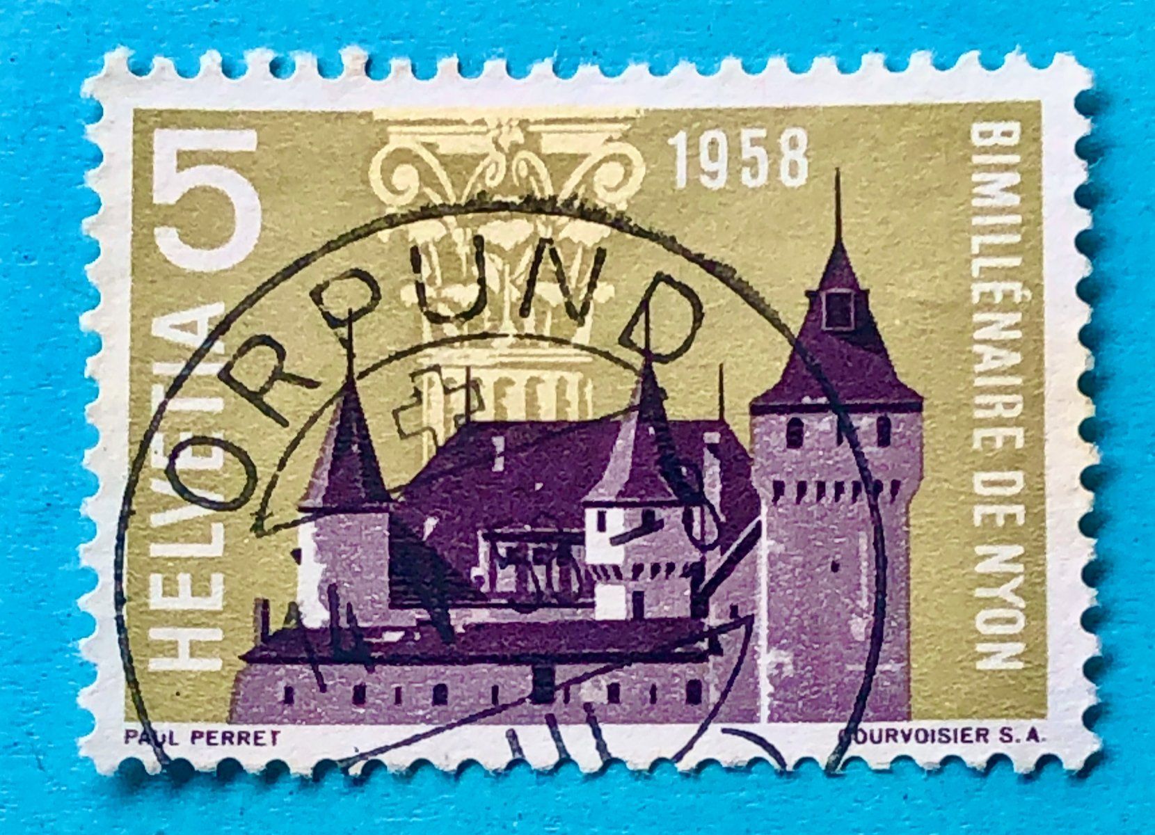 Tutti i francobolli: Nr.334 Stempel Orpund 1958    – Usato da Aarau venduto da Billa007
