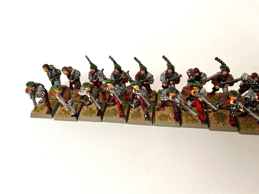Warhammer Estalian Handgunners X4 - Empire - Metal OOP 1992 - Démontées Non Peintes
