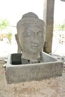 Garten Brunnen Wasserspiel Skulptur Buddha Kopf mit Becken