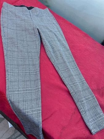 Damen Hose mit Muster XL schwarz/weiss