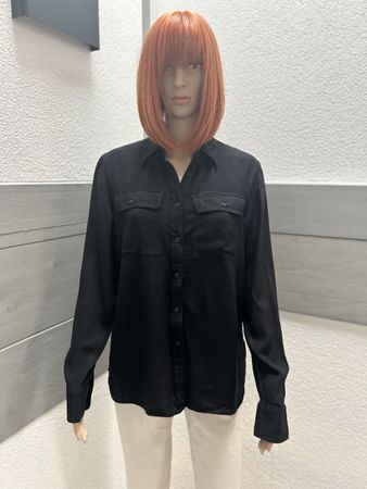 Lauren Ralph Lauren Blouse Black Viscose Size M