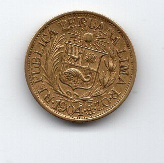 Toutes les monnaies: (21) Peru, ½ Libra, 1904 Gold – D'occasion à Rüthi (Rheintal) par erdnuessli1