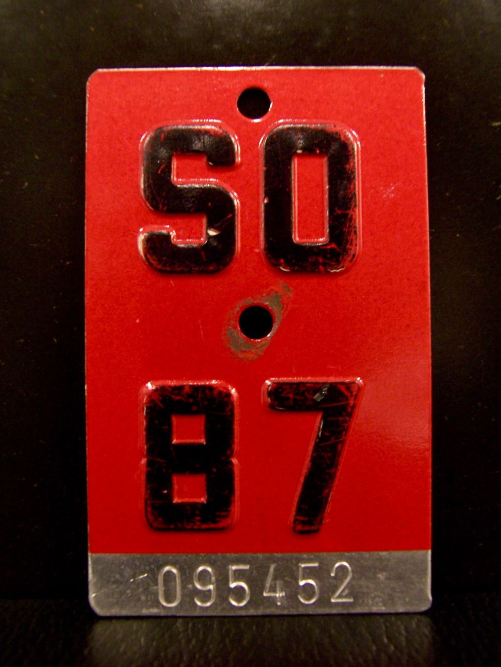 Schilder: SO 87 VELONUMMER - FAHRRADSCHILD – Gebraucht aus Kerzers von djstarsky73
