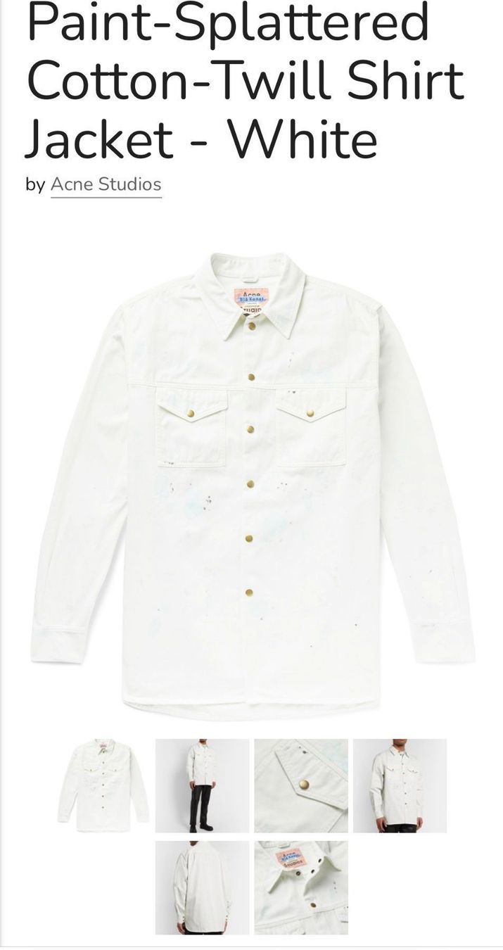 Giacche: Acne Studios Paint-Splattered Cotton Oversized Shirt – Usato da Winterthur venduto da ivan12891 3