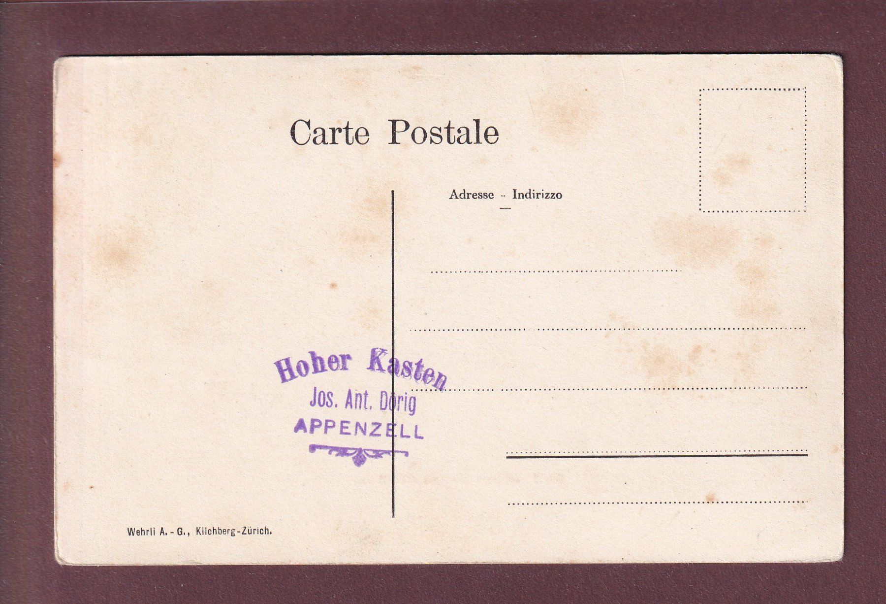 Cartoline postali: HOHER KASTEN – Usato da Pully venduto da nicecards 1