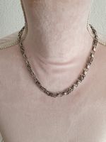 Spätes Art-Déco 900er Silber Collier