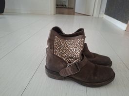 Damen Stiefeletten braun mit Nieten, gr 37