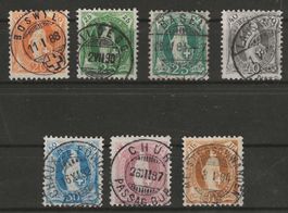 1882 : Serie Nr. 66A - 72A mit Vollstempel
