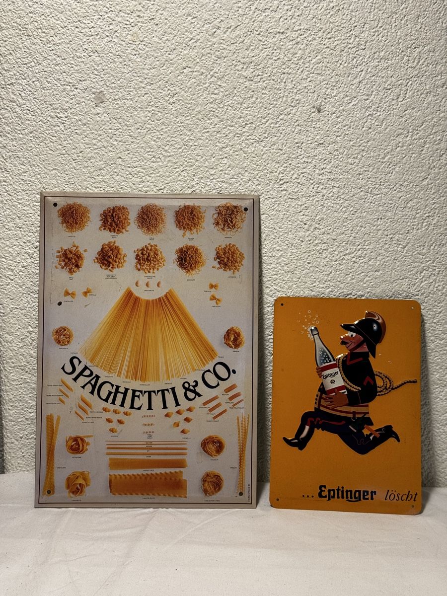 Insegne: 2er Set Vintage Blechschilder "Spaghetti“ & "Eptinger" – Usato da Stüsslingen venduto da leo_nzh6 1