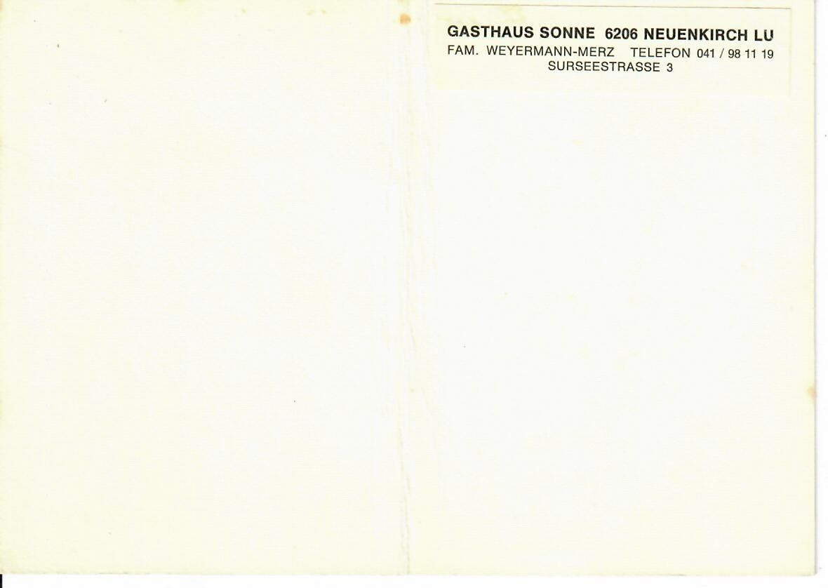 Cartoline postali: Gasthaus Sonne Neuenkirch LU – Usato da Hochdorf venduto da Ziegel-16 1