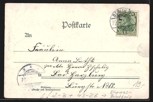 Ansichtskarten: Litho Berlin, Express-Briefbote, Pferdeb – Gebraucht aus Berlin von bartko-reher 1