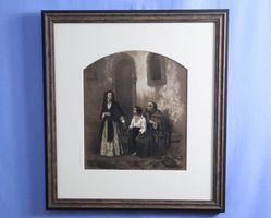Joan Ferves (19. Jh. Spanien) Kreide und Kohlenzeichnung