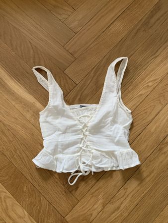Crop top à bretelles blanc crème gina tricot