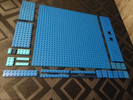 Diverse  Lego  Platten  blau