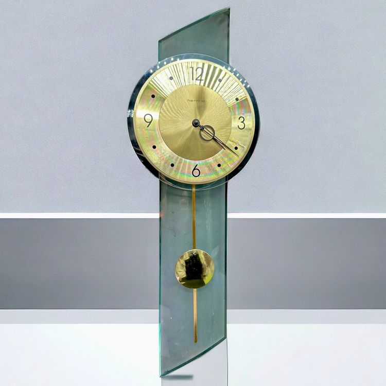 Horloge mural pendule HERMLE quartz en verre et laiton Kaufen auf Ricardo