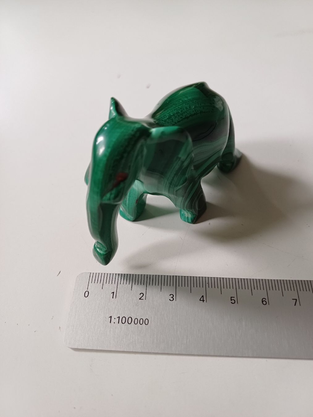 Statuette: Vintage Malachit Elefant Skulptur – Usato da Zürich venduto da Avocadokern 3