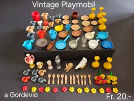 Playmobil vintage, bicchieri, posate, ...