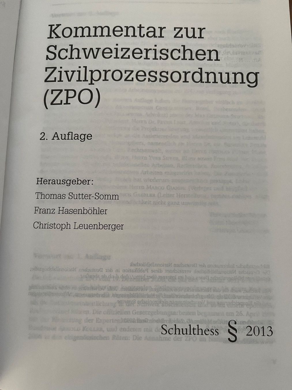 Libri: Kommentar ZPO, 2. Auflage, Schulthess, 2013 – Usato da Stetten AG venduto da Brissago25 1