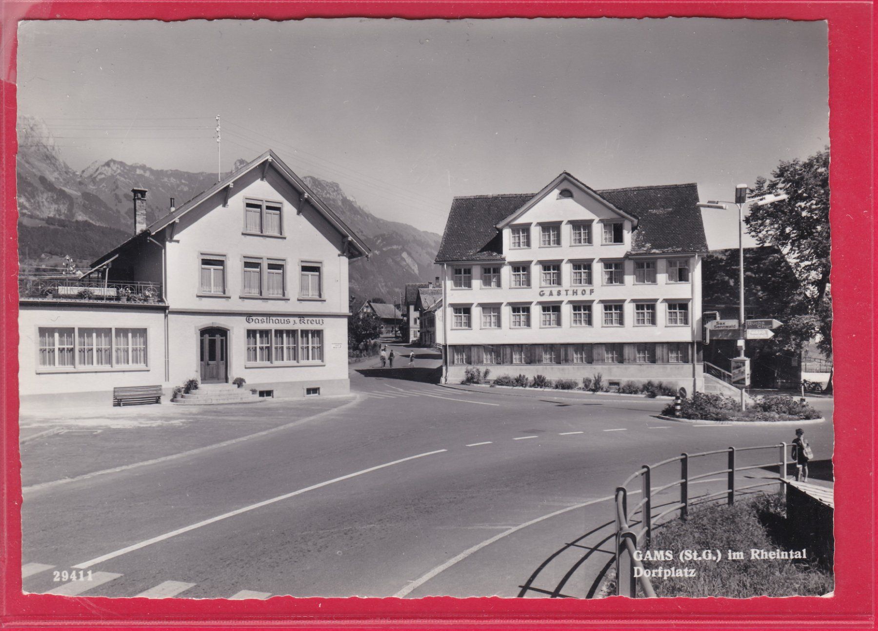 Cartoline postali: GAMS IM RHEINTAL, DORFPLATZ – Usato da Oberrieden venduto da Gebirgsstelze