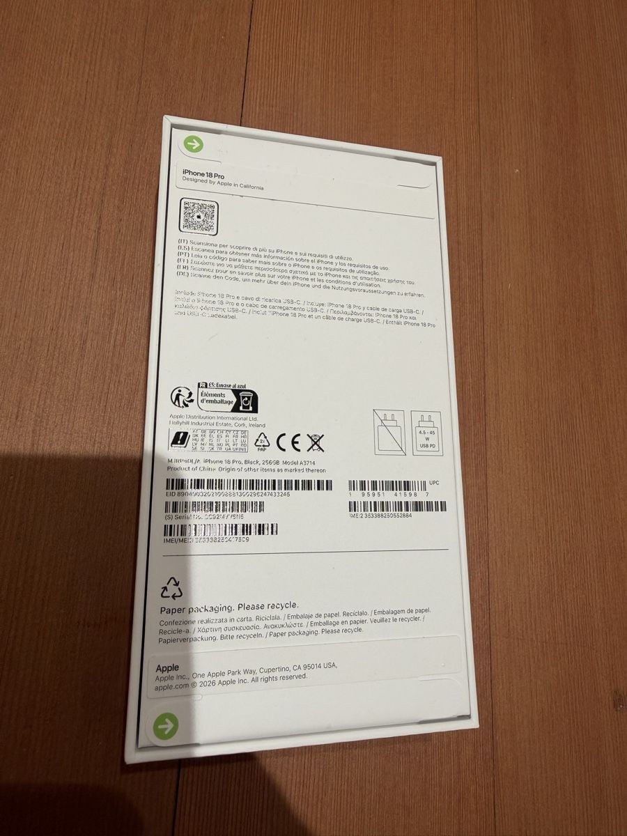 Apple Telefoni cellulari / Smartphones: Apple iPhone 18 Pro 256GB, schwarz  – Nuovo e nell'imballaggio originale da Flawil venduto da pso_n9zv 1