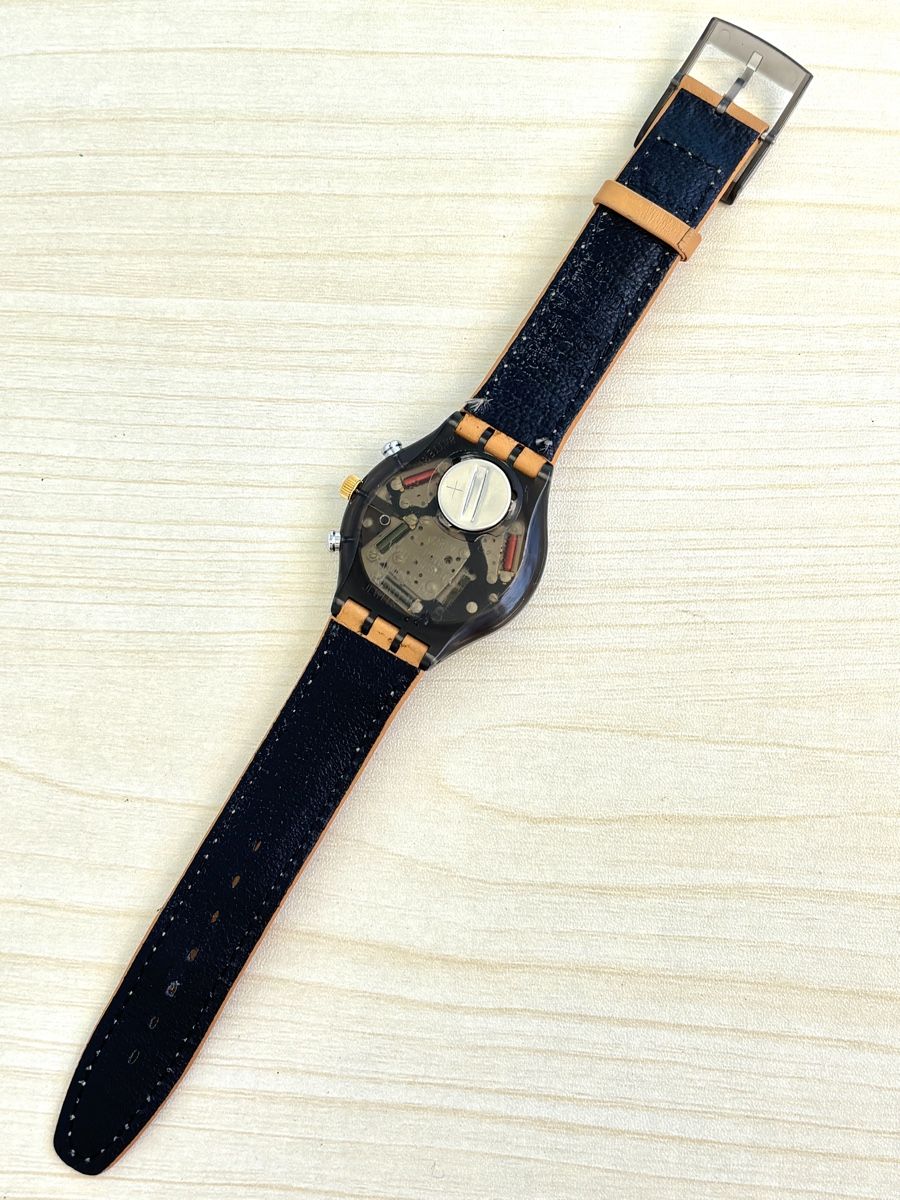 Swatch Orologi: Swatch Chrono Uhr schwarz hellbraun mit Box  – Usato da Grenchen venduto da chththl 8