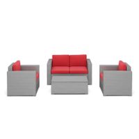 Ersatzkissen für Rattanlounge VENEZIA rot
