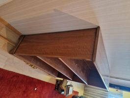 Offenes Wandregal Holz dunkel massiv gebrauchter Zustand
