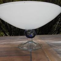 Elegante Früchteschale Glas Handarbeit Italien  neuwertig!