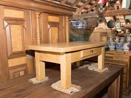 Salontisch massiv Eiche, eine Schublade, 120 x 60 cm, H: 45