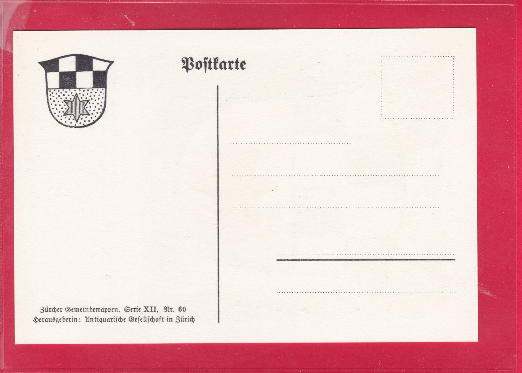 Cartoline postali: ZÜRCHER GEMEINDEWAPPEN, VOLKETSWIL – Usato da Oberrieden venduto da Gebirgsstelze 1