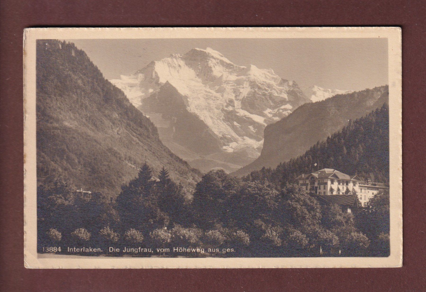Cartoline postali: INTERLAKEN - Jungfrau - 1912 – Usato da Pully venduto da nicecards