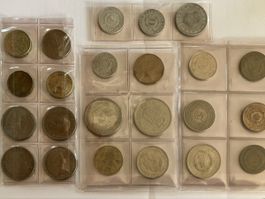 Münzen-Sammlung verschiedene Länder und Wert, 23 Stk., 210g