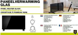 FLÄCHENHEIZUNG 1500W GLASABDECKUNG SCHWARZ
