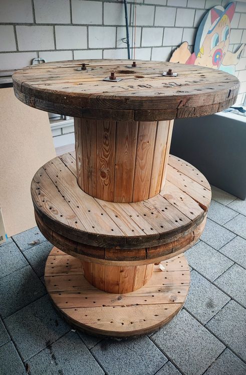 2 Stk. Bobine Kabeltrommel Holz DM 80cm/H 52cm gut erhalten Acheter