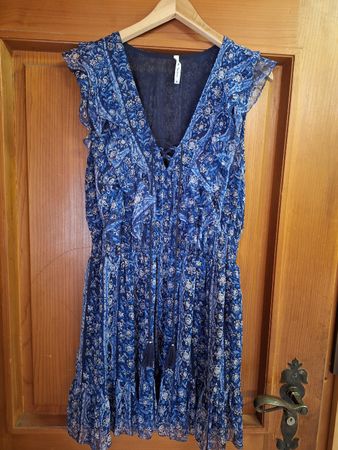 Pepe Jeans Sommerkleid, Gr. M, blau gemustert, Top Zustand!
