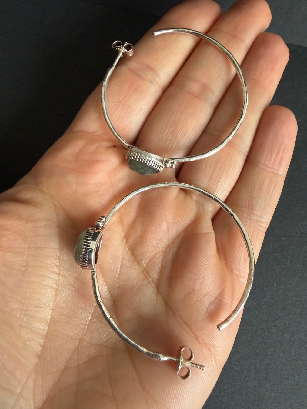 Boucles d'oreille: Silber Ohrringe mit Labradorit 925 – D'occasion à Spiegel b. Bern par Rogger72 4