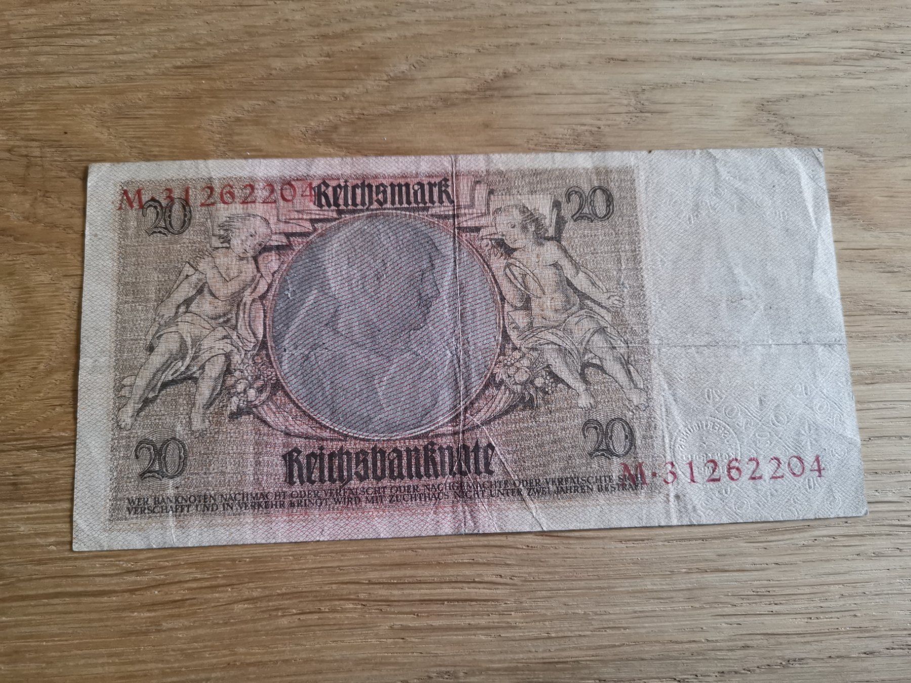 Banknoten: Reichsbanknote 20 Mark Berlin 22. Januar 1929 – Gebraucht aus Mönchaltorf von hiukset 1