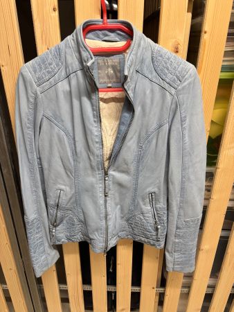 Leder Jacke blau gr. 36