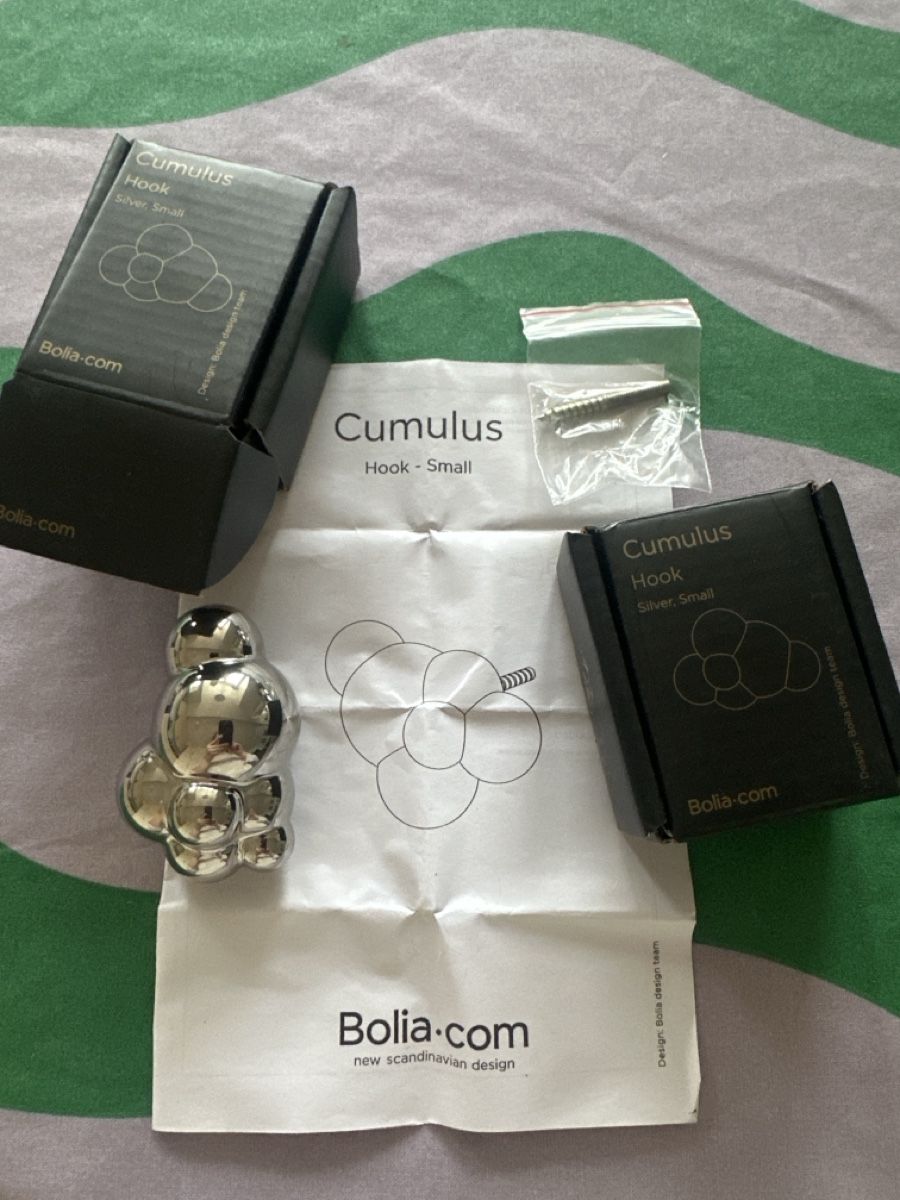 Tutte le decorazioni: 2 new Bolia Cumulus Hook, Silver, Small – Nuovo e nell'imballaggio originale da Zürich venduto da ira_27zx