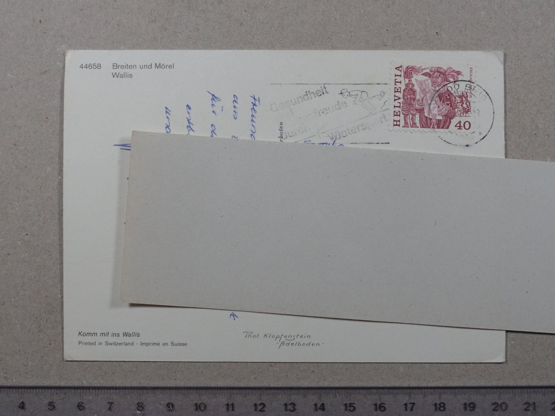 Cartoline postali: Breiten, Mörel, Winter, Ski – Usato da Lenzburg venduto da fh1 1