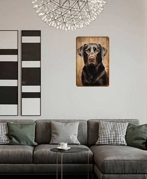 Insegne: Aluschild schwarzer Labrador – Nuovo e nell'imballaggio originale da Langenbruck venduto da Gumsi 1