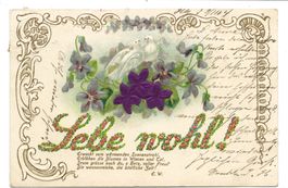 Samt- und Seiden-Applikation - Lebe wohl ! Tauben - Litho
