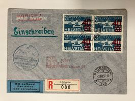 Flugpost 1937, Kat. 24 auf geflogenem Brief, KP 150.--