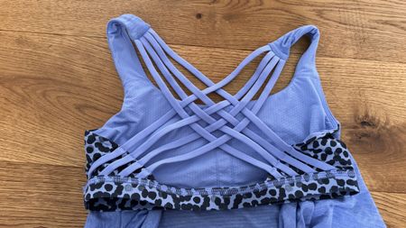 Lululemon Sport-Top Damen – Blau mit Leo-Detail & Crossback 